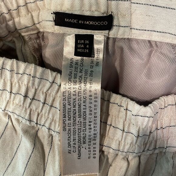 Massimo Dutti Linen Blend Striped Pants Size 4 - Picture 11 of 12